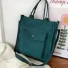 Bolsa de Mão Feminina de Veludo Cotelê 2026 Novo Estilo de Comércio Exterior Artístico Simples Versátil Bolsa Tote para Estudante Bolsa Transversal