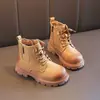 Botas Martin infantis, coleção primavera/outono 2026 para meninas, botas de cano curto, couro envernizado, sola macia, estilo britânico, botas curtas para meninos, botas de algodão para bebês