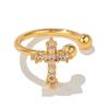 Clip para oreja de flor de diamante súper brillante, aretes pequeños frescos, estilo de hadas de lujo ligero, aretes creativos sin agujeros en las orejas al por mayor