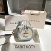 Dropshipping Bolsa Redonda para Bolo Bordado Pesado Estilo Chinês Nova Bolsa Redonda Pequena de Cor Contrastante de Alta Qualidade Atacado