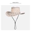 Chapéu de Cowboy Ocidental Verão Protetor Solar Feminino Chapéu Estilo Europeu e Americano Retrô Big Beave Praia À Beira-Mar Garota Gostosa Chapéu de Sol