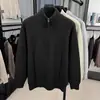 Novo Suéter Masculino de Meio Zíper Cor Sólida Outono e Inverno Gola Alta Meia Espessura Quente Casual Versátil Tricô Camisa Base