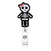 Calabaza de Halloween calavera bordado de fieltro Fantasma Araña Carrete retráctil giratorio para insignia de fácil extracción hebilla de fácil extracción