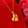 Colgante de oro arena moda Amor Eterno Corazón colgante de corazón de durazno regalo del Día de San Valentín chino colgante de simulación chapado en oro latón