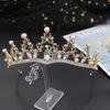 Suministro de nueva diadema de aleación chapada en oro, corona, accesorios de boda, accesorios para el cabello, atmósfera simple, escenario, pasarela, tocado, corona