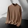 280g Terciopelo AlemánOtoño/Invierno Doble Cara Cepillado Terciopelo Cuello Alto Manga Larga para Hombre Caliente Capa Base Ropa de Otoño Camiseta Interior