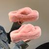 Pantuflas Peludas de Suela Gruesa de Gama Alta para Mujer, Altura Aumentada de 7 cm, Adecuadas para Usar al Aire Libre, Nuevo Modelo Primavera y Otoño 2026, Pantuflas de Algodón para Oficina y Hogar