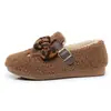 Zapatos de algodón cálidos de invierno para mujer con cara de gato de felpa y hebilla mágica, cómodos zapatos planos tipo slip-on de algodón con talón cubierto