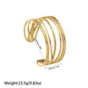 Pulseira Geométrica Minimalista Estilo Cool Transfronteiriça Europeia e Americana em Aço Titânio com Design de Coração e Flor, Pulseira em Aço Inoxidável Banhada a Ouro Estilo Francês para Mulheres
