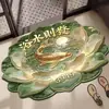 Tapete de Banheiro de Terra de Diatomáceas Estilo Chinês com Peixe Koi, Absorvente, Secagem Rápida, Tapete para Pés Antiderrapante, Tapete para Porta Resistente à Água