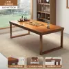 Mesa de Comedor, Sala de Estar, Mesa de Té y Sillas para el Hogar, Mesa de Té con Patas de Madera Maciza, Mesa Grande de Negociación Estilo Chino Nuevo, Mesa de Café, Mesa de Té de Doble Propósito