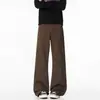 Jeans de algodón puro estilo americano, corte limpio y sencillo, para hombre y mujer, nuevo de otoño 2026, pantalones casuales holgados de pierna recta acampanados