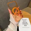 Aplicável ao Apple 18Promax Vinho Tinto Transparente com Suporte Magnético Capa para Celular iPhone17 Acrílico Anti-queda 16 Proteger