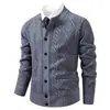 Otoño Invierno Nuevo Suéter de Punto Grueso con Cuello Alto para Hombre, Talla Grande, Chaqueta Cardigan Casual de Moda