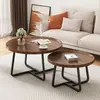 Mesa de café minimalista Sala de estar moderna Balcón Mesa de té pequeña Comercio exterior transfronterizo Venta al por mayor Apartamento pequeño Mesa de café móvil de hierro forjado