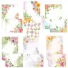 Conjunto de Papel de Carta Borboleta Amazon 24 Peças Estilo Ocidental Papel Timbrado Floral Manuscrito Romântico Criativo Bênção Envelopes Vintage