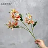 Filme de simulação pequena jasmim 3 cabeças Hemerocallis lírio layout de auditório de casamento adereços fileira de flores decoração adereços de fotografia hidratante