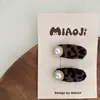 Nuevo Par de Pasadores Pequeños Ovalados para el Cabello de Niños con Cuentas de Leopardo Pasador para Bebé Pinza Lateral Pinza para Flequillo