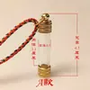 Botella Gawu Transparente Colgante de Tubo de Vidrio Pequeño Caja Hueca Nepalí Botella de Cinabrio Colgante Abrible Reliquia de Oro y Plata