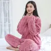 Conjunto Jacquard de Lã Coral Quente para Mulheres, Outono e Inverno Casal Espessado Lã Quente Flanela, Fábrica de Exportação