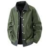 Chaqueta de Cuadros de Dos Piezas Falsas para Hombre, Chaqueta con Solapa, Estilo Caliente 2025 Primavera y Otoño, Nueva Ropa de Trabajo con Empalme Holgado, Ropa de Primavera
