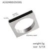 Açúcar Novo Anel Quadrado Plano de Acrílico Feminino Geométrico Simples Estilo Frio Aço Inoxidável Banhado a Ouro Dedo Indicador