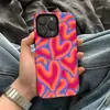Capa de Celular Personalizada com Cor Contrastante em Formato de Coração com Design Estilo Retrô, Anti-Queda, Resistente ao Desgaste, Proteção de Borda Completa, Compatível com Múltiplos Modelos da Apple