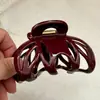 PC Nuevo Anticaída de Cabello Chapado en Oro Tapa de Seguridad con Perla y Resorte Clip de Tiburón Rojo Vino Accesorios para el Cabello Pasador