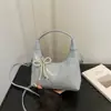 Bolsa de mão feminina da moda estilo coreano com laço, nova bolsa transversal verão 2026, bolsa de ombro moderna para o dia a dia