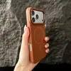 Funda magnética para teléfono estilo coreano con textura de guijarro, adecuada para Apple 17Promax, anticaída, 16 agujeros grandes, color sólido, 11/12/15