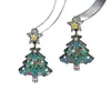 Pendientes Colgantes de Plata Aguja Diamante Serie Navideña 2025 Moda Nuevos Elegantes Pendientes Nicho Versátiles Personalizados