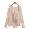 7629-25 Nuevo Estilo de Verano Estilo Europeo y Americano Top Tubo de Cinta Atmósfera Pura de Lujuria Chaqueta Cardigan Traje de Dos Piezas