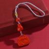 Atacado Natural Alto Teor Original Cinábrio Vermelho Imperador Saco da Sorte Cadeado da Sorte Chaveiro Pendente para Bolsa Joia para Pendurar