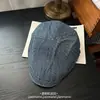 Boina Rayada Vintage para Hombres y Mujeres, Hace que la Cara Parezca Más Pequeña, Estilo Japonés, Artística, Usada Hacia Atrás, Gorra de Moda Urbana