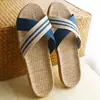 Pantuflas de Lino con Tira Cruzada para Mujer, Verano, Hogar, Pareja, Suela Gruesa Antideslizante, Interiores, Suela Suave, Sandalias y Pantuflas para el Hogar, Verano para Hombre