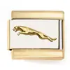 Módulo de Logo de Coche de Acero Inoxidable Italiano en Stock Pulsera de Logo de Coche de Lujo Chapada en Oro de 18 Quilates Accesorio de Caballo para Año Nuevo DIY