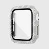 Adecuado para Caja de Apple Watch iWatch 4ª, 5ª y 6ª Generación PC Vidrio Templado Caja Protectora para Apple Watch Caja Protectora Doble Fila Incrustada con Diamantes