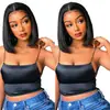 Amazon Cross-border Peruca Fashion Nova Europeia e Americana com Renda Frontal Ponto Médio Reta Peruca com Renda Frontal Cobertura Completa da Cabeça