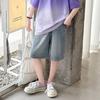 Camisa de Manga Curta Gradiente de Verão para Meninas 2025 Novo Estilo Jeans de Verão para Meninas Shorts Infantis Conjunto de Duas Peças Tendência
