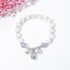 Ins pulseira de cristal opala branca estilo coreano anel único Moda Feminina cristal rosa calcedônia pulseira de sino joias atacado