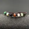Pulseira tecida de pedra colorida de cristal natural moda coreana criativa colorida arco-íris feminina pulseira atacado transfronteiriço