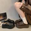 Meias Pantufas com Solado Grosso Pantufas Femininas Pantufas Mao Mao 2024 Novo Outono e Inverno Forradas com Fleece Sapatos Femininos Boken usar Sapatos Birkenstocks