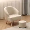 Sofá individual de tejido técnico balcón apartamento pequeño dormitorio sin lavado cómodo sofá perezoso madera maciza nórdica simple moderno