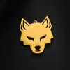 Moda Retrô Punk Novo Cortado Aço Titânio Dominador Cabeça de Lobo Pingente de Cabeça de Lobo Europeu e Americano Halloween Acessórios de Aço Inoxidável