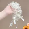 Doce Faixa de Cabelo de Renda Floral com Amarração para Meninas, Uso Diário, Festa de Primeiro Aniversário, Adereços para Fotos, Acessório de Cabeça de Bebê de Renda Estilo Fada