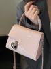 Bolso Pequeño Cuadrado Portátil de Cuero Patentado de Alta Gama Estilo Coreano para Mujer para el Trabajo y los Viajes, Bolso Cruzado de Estilo Simple