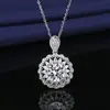 Japón y Corea del Sur venta caliente moissanita cadena clavicular fábrica directa trémolo con collar para mujer pequeño fresco completo diamante joyería simple