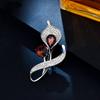 Broche de cala con temperamento de moda, personalidad de alta gama para mujer, sencillo, cristal, ramillete, elegante, alfiler, accesorios para traje