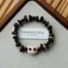 Pulsera de Grano de Café de Cerámica Jingdezhen, Refrescante y que no se decolora, Joyería de Alta Gama para Mujer, Accesorio Versátil de Nuevo Estilo Chino, Mayoreo