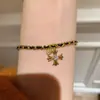 Amor Lazo Pequeño Deslizante Pollito Pequeño Croix Cruz Negro Oro Pulsera Francesa Vintage Oro Tejido Pulsera de Cuerda Roja para Mujeres